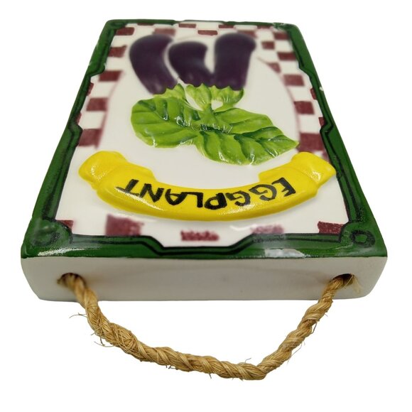 Studio Nova Pepper, Egg Plant, Cucumber Fiesta Vegetables Themed Ceramic Wall Pl - Picture 6 of 16